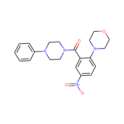 O=C(c1cc([N+](=O)[O-])ccc1N1CCOCC1)N1CCN(c2ccccc2)CC1 ZINC000006124644