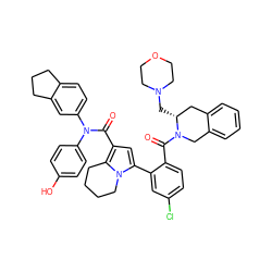 O=C(c1cc(-c2cc(Cl)ccc2C(=O)N2Cc3ccccc3C[C@H]2CN2CCOCC2)n2c1CCCC2)N(c1ccc(O)cc1)c1ccc2c(c1)CCC2 ZINC001772655872