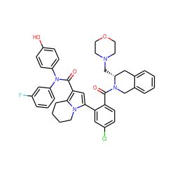 O=C(c1cc(-c2cc(Cl)ccc2C(=O)N2Cc3ccccc3C[C@H]2CN2CCOCC2)n2c1CCCC2)N(c1ccc(O)cc1)c1cccc(F)c1 ZINC001772576377