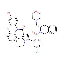 O=C(c1cc(-c2cc(Cl)ccc2C(=O)N2Cc3ccccc3C[C@H]2CN2CCOCC2)n2c1CCCC2)N(c1ccc(O)cc1)c1ccccc1F ZINC001772626444