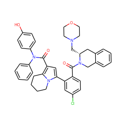 O=C(c1cc(-c2cc(Cl)ccc2C(=O)N2Cc3ccccc3C[C@H]2CN2CCOCC2)n2c1CCCC2)N(c1ccccc1)c1ccc(O)cc1 ZINC000218045407