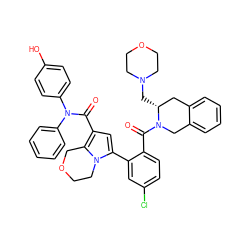 O=C(c1cc(-c2cc(Cl)ccc2C(=O)N2Cc3ccccc3C[C@H]2CN2CCOCC2)n2c1COCC2)N(c1ccccc1)c1ccc(O)cc1 ZINC001772643573