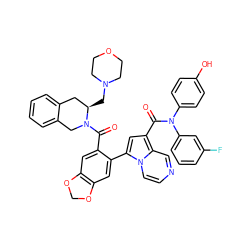 O=C(c1cc(-c2cc3c(cc2C(=O)N2Cc4ccccc4C[C@H]2CN2CCOCC2)OCO3)n2ccncc12)N(c1ccc(O)cc1)c1cccc(F)c1 ZINC001772609880