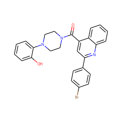 O=C(c1cc(-c2ccc(Br)cc2)nc2ccccc12)N1CCN(c2ccccc2O)CC1 ZINC000023077825