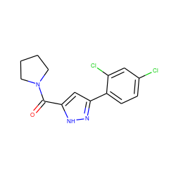 O=C(c1cc(-c2ccc(Cl)cc2Cl)n[nH]1)N1CCCC1 ZINC000064622670