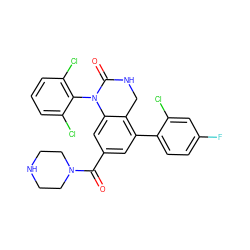 O=C(c1cc(-c2ccc(F)cc2Cl)c2c(c1)N(c1c(Cl)cccc1Cl)C(=O)NC2)N1CCNCC1 ZINC000026669746