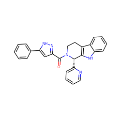 O=C(c1cc(-c2ccccc2)[nH]n1)N1CCc2c([nH]c3ccccc23)[C@@H]1c1ccccn1 ZINC000013595256