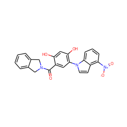 O=C(c1cc(-n2ccc3c([N+](=O)[O-])cccc32)c(O)cc1O)N1Cc2ccccc2C1 ZINC000169343534