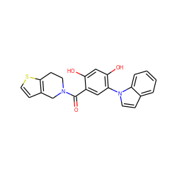 O=C(c1cc(-n2ccc3ccccc32)c(O)cc1O)N1CCc2sccc2C1 ZINC000169343524