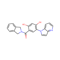 O=C(c1cc(-n2ccc3ncccc32)c(O)cc1O)N1Cc2ccccc2C1 ZINC000169343527