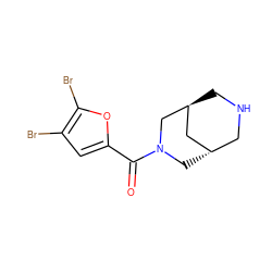 O=C(c1cc(Br)c(Br)o1)N1C[C@H]2CNC[C@@H](C2)C1 ZINC000169711273