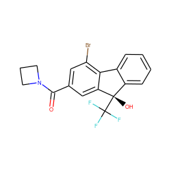 O=C(c1cc(Br)c2c(c1)[C@@](O)(C(F)(F)F)c1ccccc1-2)N1CCC1 ZINC000144715526