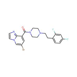 O=C(c1cc(Br)cn2ccnc12)N1CCN(CCc2ccc(F)cc2F)CC1 ZINC000073311344