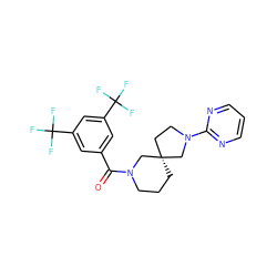 O=C(c1cc(C(F)(F)F)cc(C(F)(F)F)c1)N1CCC[C@@]2(CCN(c3ncccn3)C2)C1 ZINC000003956240