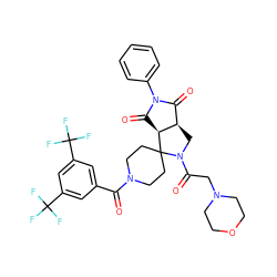 O=C(c1cc(C(F)(F)F)cc(C(F)(F)F)c1)N1CCC2(CC1)[C@H]1C(=O)N(c3ccccc3)C(=O)[C@H]1CN2C(=O)CN1CCOCC1 ZINC000026829723