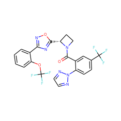 O=C(c1cc(C(F)(F)F)ccc1-n1nccn1)N1CC[C@H]1c1nc(-c2ccccc2OC(F)(F)F)no1 ZINC001772604922