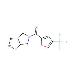 O=C(c1cc(C(F)(F)F)co1)N1C[C@@H]2CNC[C@@H]2C1 ZINC000169711216