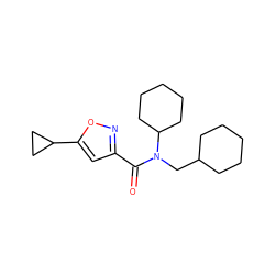 O=C(c1cc(C2CC2)on1)N(CC1CCCCC1)C1CCCCC1 ZINC000073224352