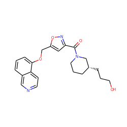 O=C(c1cc(COc2cccc3cnccc23)on1)N1CCC[C@@H](CCCO)C1 ZINC000012763538