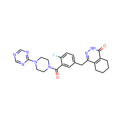 O=C(c1cc(Cc2n[nH]c(=O)c3c2CCCC3)ccc1F)N1CCN(c2ncncn2)CC1 ZINC000147987988