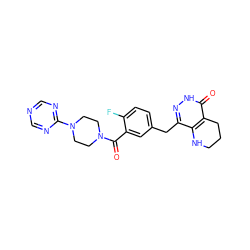 O=C(c1cc(Cc2n[nH]c(=O)c3c2NCCC3)ccc1F)N1CCN(c2ncncn2)CC1 ZINC000146648676