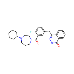 O=C(c1cc(Cc2n[nH]c(=O)c3ccccc23)ccc1F)N1CCCN(C2CCCCC2)CC1 ZINC000028569682