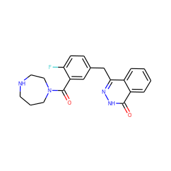 O=C(c1cc(Cc2n[nH]c(=O)c3ccccc23)ccc1F)N1CCCNCC1 ZINC000003821234