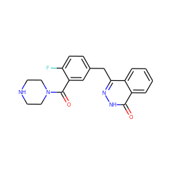 O=C(c1cc(Cc2n[nH]c(=O)c3ccccc23)ccc1F)N1CCNCC1 ZINC000034648312