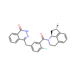 O=C(c1cc(Cc2n[nH]c(=O)c3ccccc23)ccc1F)N1CCc2cccc3c2[C@@H]1C[C@@H]3F ZINC000095584302