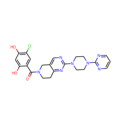 O=C(c1cc(Cl)c(O)cc1O)N1CCc2nc(N3CCN(c4ncccn4)CC3)ncc2C1 ZINC000169310868