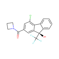 O=C(c1cc(Cl)c2c(c1)[C@@](O)(C(F)(F)F)c1ccccc1-2)N1CCC1 ZINC000144706805