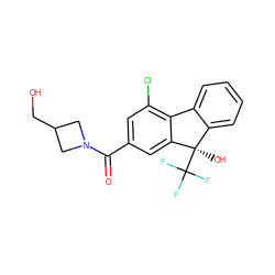 O=C(c1cc(Cl)c2c(c1)[C@](O)(C(F)(F)F)c1ccccc1-2)N1CC(CO)C1 ZINC000144804852