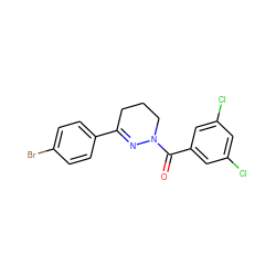 O=C(c1cc(Cl)cc(Cl)c1)N1CCCC(c2ccc(Br)cc2)=N1 ZINC000013744691