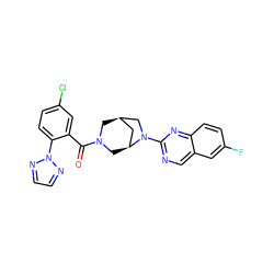 O=C(c1cc(Cl)ccc1-n1nccn1)N1C[C@@H]2C[C@H](C1)N(c1ncc3cc(F)ccc3n1)C2 ZINC000049069700