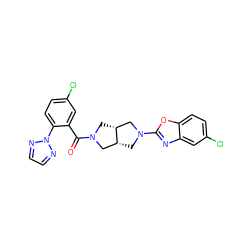 O=C(c1cc(Cl)ccc1-n1nccn1)N1C[C@@H]2CN(c3nc4cc(Cl)ccc4o3)C[C@@H]2C1 ZINC001772656234