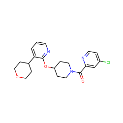 O=C(c1cc(Cl)ccn1)N1CCC(Oc2ncccc2C2CCOCC2)CC1 ZINC000096168914