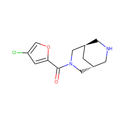 O=C(c1cc(Cl)co1)N1C[C@H]2CNC[C@@H](C2)C1 ZINC000101570793