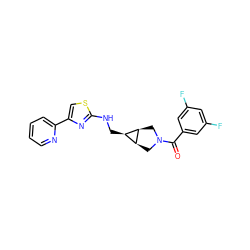 O=C(c1cc(F)cc(F)c1)N1C[C@H]2[C@@H](CNc3nc(-c4ccccn4)cs3)[C@H]2C1 ZINC000101637775