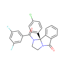 O=C(c1cc(F)cc(F)c1)N1CCN2C(=O)c3ccccc3[C@@]12c1ccc(Cl)cc1 ZINC000103226457