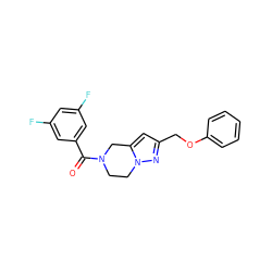 O=C(c1cc(F)cc(F)c1)N1CCn2nc(COc3ccccc3)cc2C1 ZINC000168075354