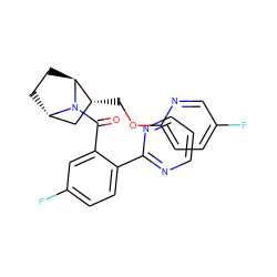 O=C(c1cc(F)ccc1-c1ncccn1)N1[C@H]2CC[C@H]1[C@H](COc1ccc(F)cn1)C2 ZINC000226052957