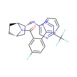 O=C(c1cc(F)ccc1-c1ncccn1)N1[C@H]2CC[C@H]1[C@H](Nc1cnc(C(F)(F)F)cn1)C2 ZINC000221041841