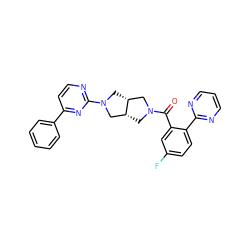 O=C(c1cc(F)ccc1-c1ncccn1)N1C[C@@H]2CN(c3nccc(-c4ccccc4)n3)C[C@@H]2C1 ZINC000116825015