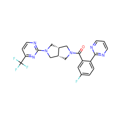 O=C(c1cc(F)ccc1-c1ncccn1)N1C[C@@H]2CN(c3nccc(C(F)(F)F)n3)C[C@@H]2C1 ZINC000116824032