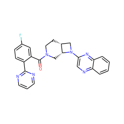 O=C(c1cc(F)ccc1-c1ncccn1)N1CC[C@@H]2CN(c3cnc4ccccc4n3)[C@@H]2C1 ZINC000116828655