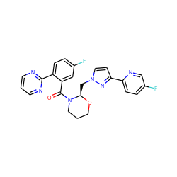 O=C(c1cc(F)ccc1-c1ncccn1)N1CCCO[C@@H]1Cn1ccc(-c2ccc(F)cn2)n1 ZINC000210619907