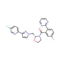 O=C(c1cc(F)ccc1-c1ncccn1)N1CCO[C@@H]1Cn1ccc(-c2ccc(F)cn2)n1 ZINC000210593876