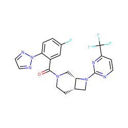 O=C(c1cc(F)ccc1-n1nccn1)N1CC[C@H]2CN(c3nccc(C(F)(F)F)n3)[C@H]2C1 ZINC000116826072