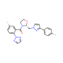 O=C(c1cc(F)ccc1-n1nccn1)N1CCO[C@@H]1Cn1ccc(-c2ccc(F)cc2)n1 ZINC000210594170