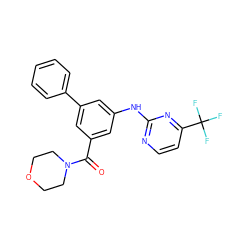 O=C(c1cc(Nc2nccc(C(F)(F)F)n2)cc(-c2ccccc2)c1)N1CCOCC1 ZINC000145270453